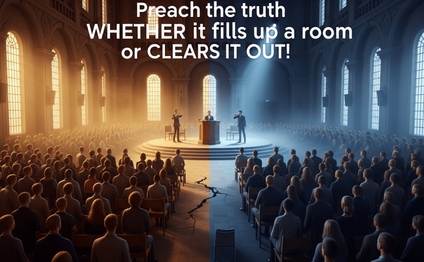 Preach the truth WHETHER it fills up a room or CLEARS it out!
